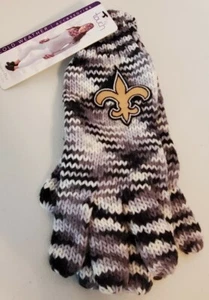 Guantes NEW ORLEANS SAINTS Space Dye a rayas con logotipo ¡NUEVOS! Touch de Alyssa Milano - Imagen 1 de 3