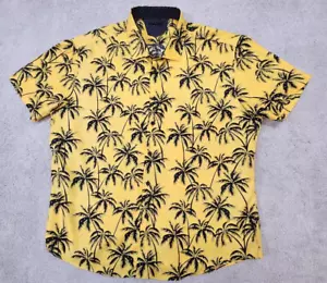 BC Collection Blue and White palm trees BD Floral 4XL Men's Hawaiian Shirt - Picture 1 of 8