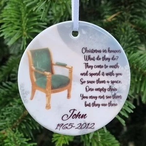 Christmas in Heaven Personalised Ornament Memorial Tree Bauble Gift - Picture 1 of 6