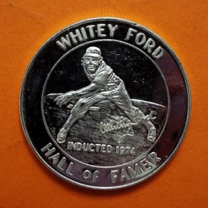 WHITEY FORD - HALL OF FAMER - One Ounce Pure .999 Silver Rnd New York Yankees - Photo 1/12