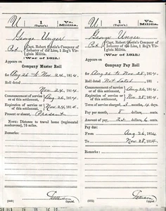 1812 WAR VETERAN 17pages RECORDS OF GEORGE UNGER BORN 1796/DIED 1890 *SHIPS FREE - Picture 1 of 9