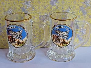 2 SHOT GLASSES BEER MODEL SICILY TRINACRIA - Picture 1 of 1