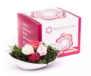 Konservierte ewige Rosen | duftend | handgefertigter Blumenstrauß | Porzellan - Bild 1 von 8