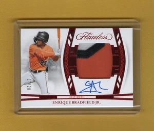 2024 Panini Flawless Enrique Bradfield Jr. #DPH-EBJ Rookie Patch Auto 17/20 - Picture 1 of 2