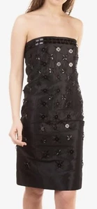 BNWT MAISON MARGIELA Satin Cocktail Sheath Dress Beaded Bandeau Size XS IT 39 - Picture 1 of 4