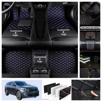 Luxury For Kia Sorento 2002-2025 Car Floor Mats Leather All Weather Carpets Rugs - Изображение 1 из 4