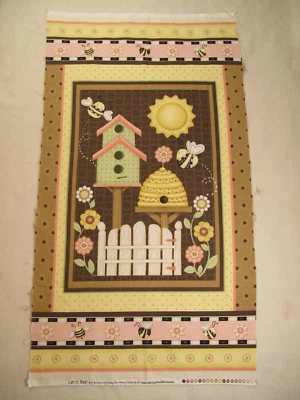 43" X 23" Quilt Fabric panel Let it Bee Shelly Comiskey Henry Glass Bird House - Image 1 of 4