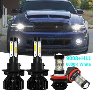 K9 For Ford Mustang 2005-2012 - H13 LED Headlight High/Low + Fog Light Bulbs 6K - Picture 1 of 12