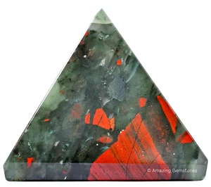 African Bloodstone Crystal Pyramid Collection - Picture 1 of 13