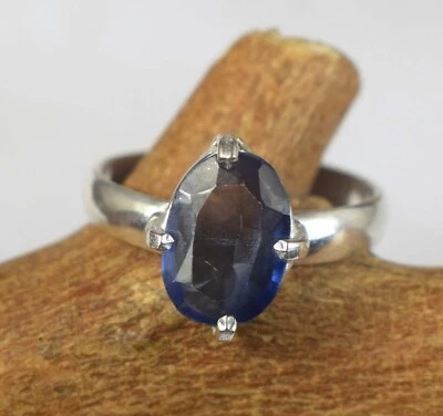 4.60 Carat Natural Oval Cut Ceylon Blue Sapphire Gemstone Certified Men's Ring - Image 1 of 4