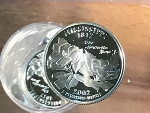 2002-S Mississippi Statehood Silver Quarter DCAM Proof Roll of 40 Coins - Picture 1 of 4