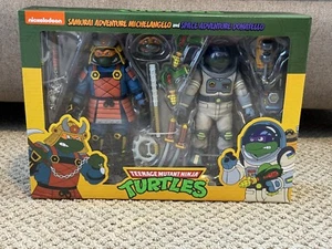 Paquete de 2 NECA TMNT Target Haulathon Samurai Adventure Michelangelo Space Donatello - Imagen 1 de 4