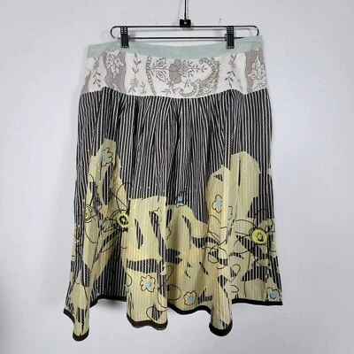 Mini falda para mujer Cabi Treasure floral a rayas bordada línea A marrón 12 nueva Foto 1 de 4