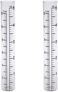 5" Rain Gauge Replacement Tube Glass for Outdoor Garden Yard Home, Best 2 Pcs - Picture 1 of 11