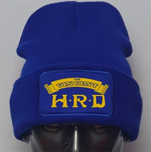 Retro Vintage Biker Classic The Vincent HRD Motorcycle Logo Premium Patch Beanie - Picture 1 of 9