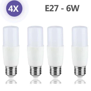 4x T37 6W E27 LED lamp tube stick cold white 6500K daylight - Picture 1 of 5