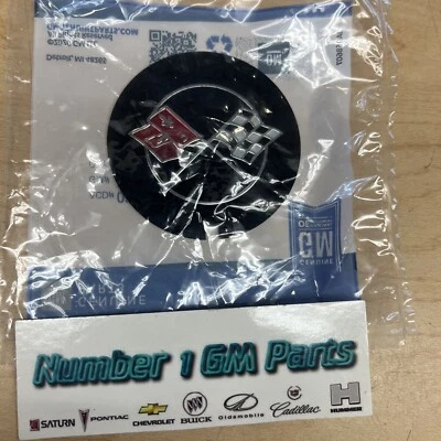 1969-1982 CHEVROLET  CORVETTE CROSS FLAG VALVE COVER EMBLEM 3946860 - Image 1 of 3