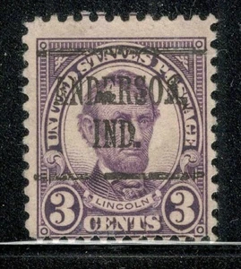 Sc # 635 ~ 3 cent Lincoln Issue, Precancel, ANDERSON IND. - Picture 1 of 1