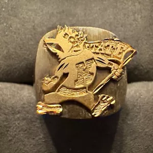 14 Karat Gelbgold Kansas State University Wildcats Maskottchen auf Sterlingsilberring - Bild 1 von 7