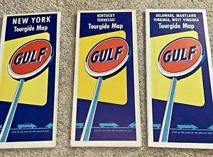 3 MAPPE Gas GULF Vintage - NEW YORK / KENTUCKY & TENNESSEE / DE. MD. VA & WV - Foto 1 di 24