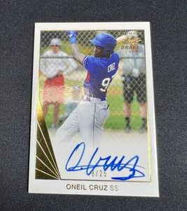 Oneil Cruz 2018 Leaf Ultimate Draft Autograph /25 PITTSBURGH PIRATES - Picture 1 of 2