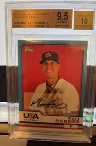 BGS 9.5 Matt Barnes Boston Red Sox 2010 USA 10 Auto Topps Chrome Autographs - Picture 1 of 2