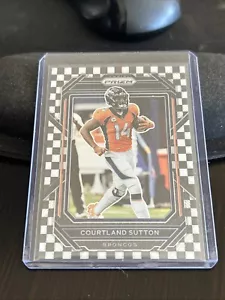 Panini Prizm Prizms 2022 blanco y negro Checker #90 Courtland Sutton SP - Imagen 1 de 2