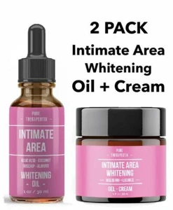 2 Pack - Intimate Area Skin Whitening Bleaching Serum Lightening Oil + Gel Cream - Picture 1 of 3