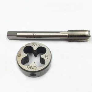 7/16" -28TPI Tap and Die Set HSS Right Hand Thread 7/16-28 Tap 7/16" -28UNEF Die - Picture 1 of 3