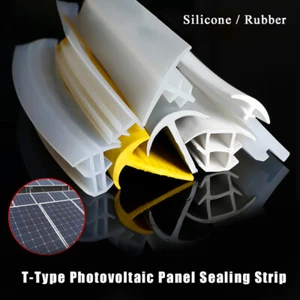 T-Type Solar Panel Sealing Strip Photovoltaic Panel Gap Protection Edge Trim - Picture 1 of 24