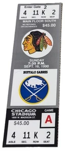 Boleto de temporada completa debut Dominik Hasek Pro 16/09/90 Chicago Blackhawks L@@K - Imagen 1 de 1