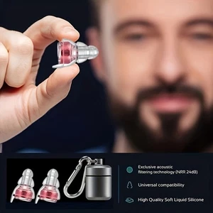 Premium Geräuschreduzierende wiederverwendbare Ohrstöpsel geeignet für Konzertumgebungen Neu - Bild 1 von 11