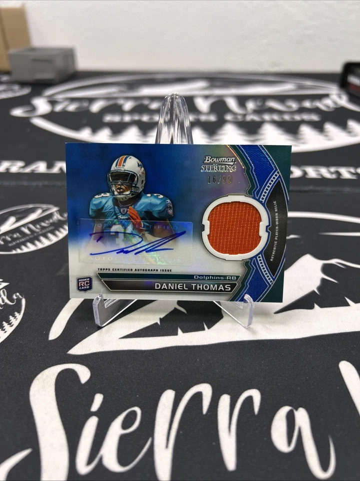 2011 Bowman Sterling - Autograph Relics Daniel Thomas #BSAR-DT Blue Refractor... - Image 1 of 2