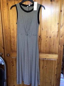 M&S Sleeveless Black And White Striped Dress. Size 10 Petite - Picture 1 of 4