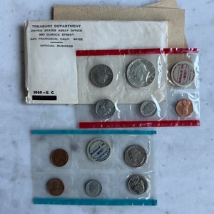 Kursmünzensatz US Mint 1969, Silber Kennedy Half Dollar, im Umschlag - Bild 1 von 1