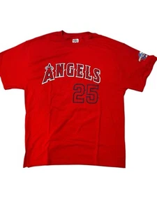 Pro Weight 2002 World Series Troy Glaus T Shirt Size L Los Angeles Angels Y2K - Picture 1 of 4