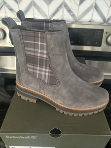 Stivali TIMBERLAND donna Courmayeur Valley Mid Chelsea grigio scamosciato taglia 8 nuovi!! - Foto 1 di 8