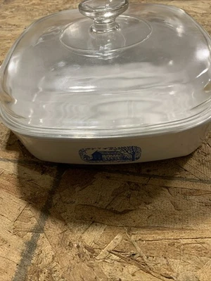 Corning Ware MW-A-10B White Square Microwave Browning Dish With Lid Pyrex A-12-C - Image 1 of 4