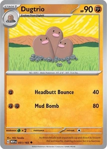 🌍 Dugtrio 051/165 | Escarlata y Violeta 151 | Poco común no holográfico | JCC Pokémon casi nuevo - Imagen 1 de 1