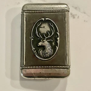 Vintage ELK / Buck & Lady Decorative Match Safe/ CASE / Vesta / Holder A1 - Picture 1 of 3