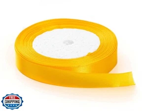 Solid Color Satin Fabric Ribbon (Orange, 3/8" x 25 Yards) - Picture 1 of 3