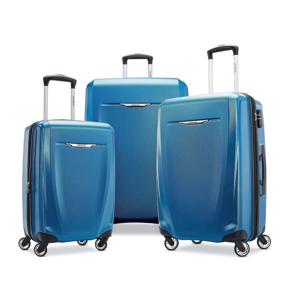 SAMSONITE WINFIELD 3 DLX HARDSIDE LUGGAGE SPINNERS 3 PIECE 20/25/28 Blue/Navy - Image 1 of 4