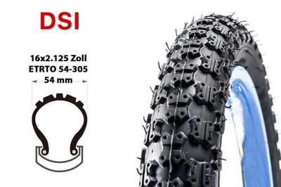 16 Zoll 54-305 Kinder Fahrrad Reifen 16x2.125 MTB Kinderrad Mantel tire schwarz - Bild 1 von 3
