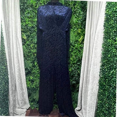 Mono Pretty Little Thing 22 azul negro estampado de cebra transparente cuello alto 3188 Foto 1 de 4