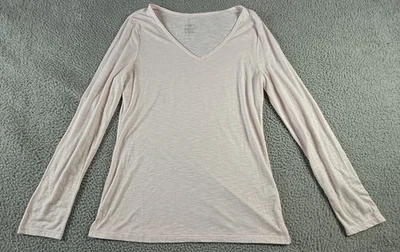 Camisa minimalista suave informal manga larga rosa cuello en V SO Perfect para mujer XL Foto 1 de 4