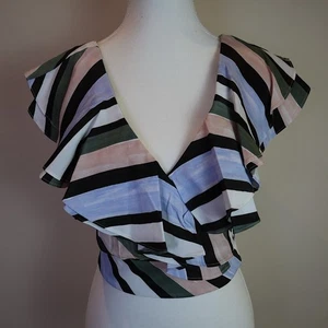 Sass & Bide Favourite Flavour Stripe Ruffle Top Size 6 AU / US 2 NWT - Foto 1 di 9