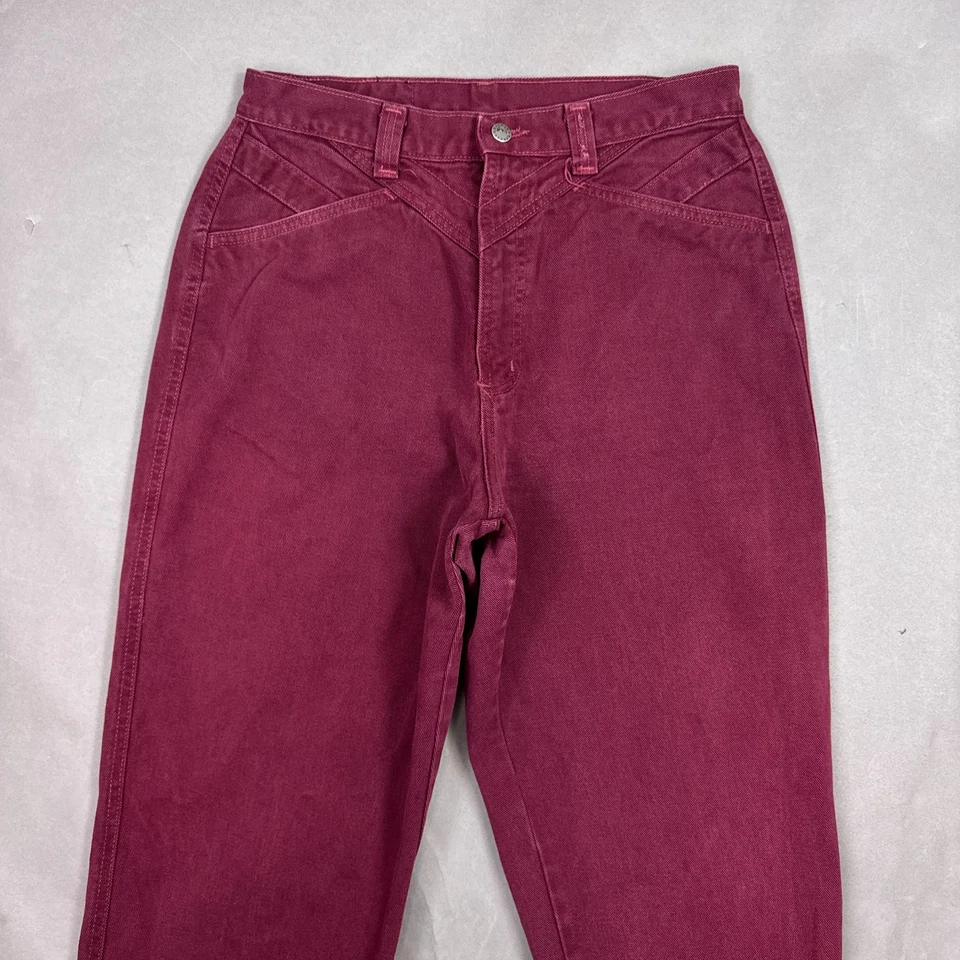 Vintage Rockies Jeans Womens 33 Burgundy Bareback Rocky Mountain Pants Western - Image 1 of 4