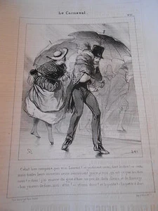 Litho Caricature 19ème - Le Carnaval par Gavarni - Picture 1 of 1