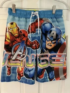 Marvel Avengers Boys Swim Trunks Hulk, Iron-Man, Captain America Sz Lg 12-14 - Picture 1 of 3
