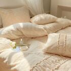 Luxus Kunstschnee Kaninchenvlies Winterbettwäsche Set Queen Warm Bettbezug Set